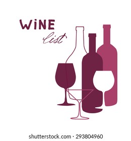 Wine List Menu Card Design template.