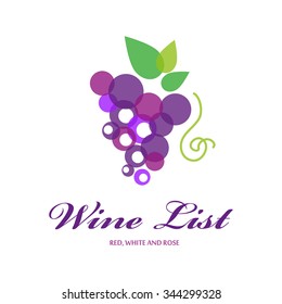 Plantilla de diseño de tarjeta de menú Lista de vinos.