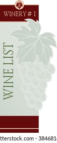 Wine list menu card design template.