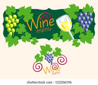 Wine list menu, cover background design