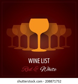 Wine list menu cover -Stylish and minimalist vector background 