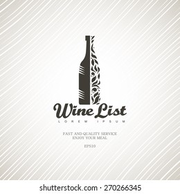 Wine List On A Light Background.