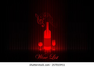 Wine list on the stage - red design 