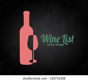 wine list over black background. vector illustration
