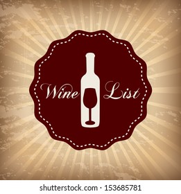 wine list over grunge background. vector illustration 