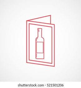 Wine List Red Line Icon On White Background