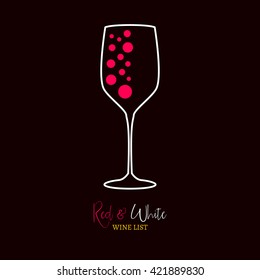 Wine list red and white menu design template. Wine menu design.