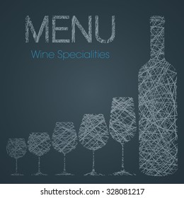 Wine list with wine specialties - blue and white edition