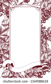 Wine list template layout. The theme for the menu. Vintage engraving stylized drawing.