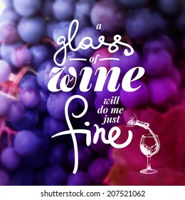 Wine list typographics. Hand drawn vector illustration. Menu design