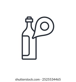 wine location icon. vector.Editable stroke.linear style sign for use web design,logo.Symbol illustration.