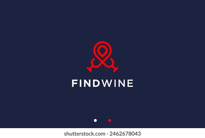 wine location logo design vector silhouette illustration