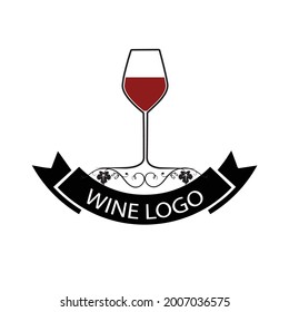 Wine Logo Design idea Vector illustration