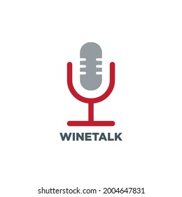 wine logo design with microphone
