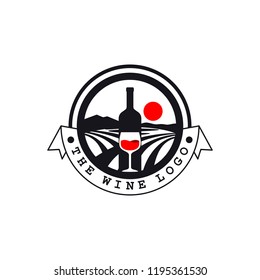 Wine logo design template.