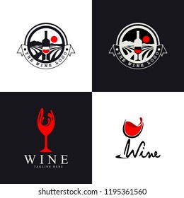 Wine logo design template.