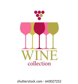 Wine logo design template.