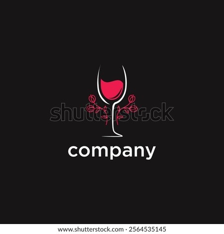 Wine logo design template. Wine glass vector icon. Wine logo.