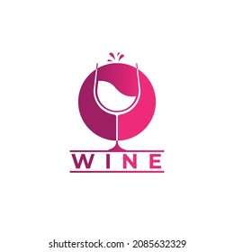 Plantilla de diseño del logotipo del vino. Ilustración vectorial de iconos