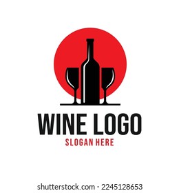 Wine Logo Design Template Inspiration, Vector Illustration.