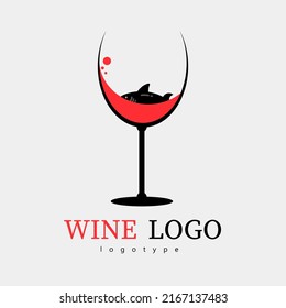 Design-Vorlage für das Weinlogo.
Moderne Vektorgrafik von Glas Drink, perfekt für Restaurant, Bar, etc.