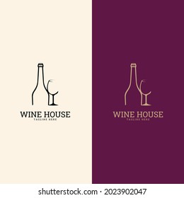 Wine logo design template. Vector icon for restaurant menu.