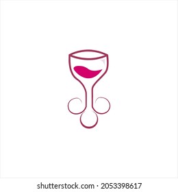 Wine logo design template. Vector illustration of icon