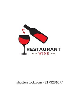 Wine logo design template. Vector illustration of icon