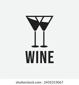 Wine logo design template. Vector illustration of icon