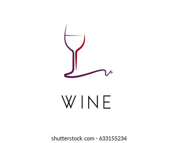 Wine logo design template. Vector illustration of icon
