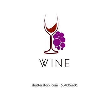 Wine Bottle Logo Design Red White Stock Vector (Royalty Free) 749593522