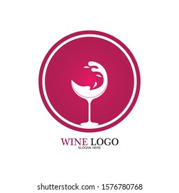 Wine logo design template.vector illustration of icon-vector