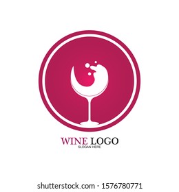 Wine logo design template.vector illustration of icon-vector