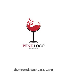 Wine logo design template.vector illustration of icon-vector