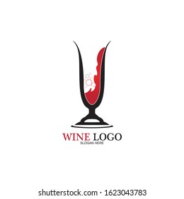 Wine logo design template.vector illustration of icon-vector