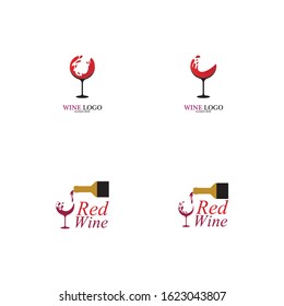 Wine logo design template.vector illustration of icon-vector