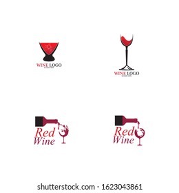 Wine logo design template.vector illustration of icon-vector