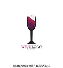 Wine logo design template.vector illustration of icon-vector