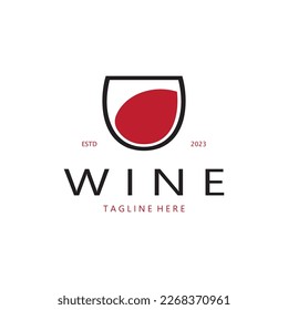 Plantilla de diseño de logotipo de vino.ilustración vectorial del vector de icono