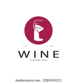 Wine logo design template.vector illustration of icon-vector