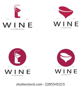 Wine logo design template.vector illustration of icon-vector