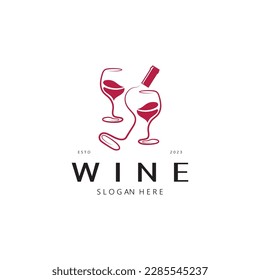 Wine logo design template.vector illustration of icon-vector