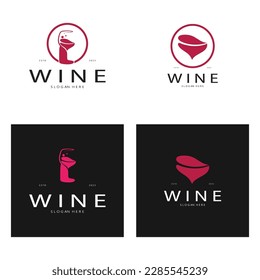 Wine logo design template.vector illustration of icon-vector