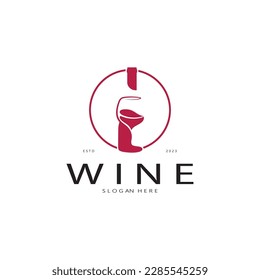 Wine logo design template.vector illustration of icon-vector