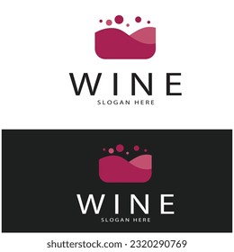 Wine logo design template.vector illustration of icon-vector