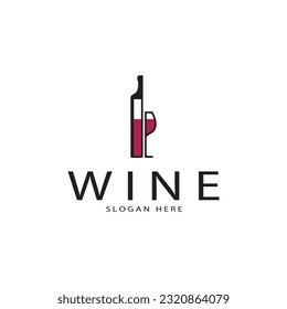 Wine logo design template.vector illustration of icon-vector