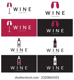 Wine logo design template.vector illustration of icon-vector