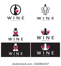 Wine logo design template.vector illustration of icon-vector