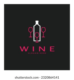 Weinlogo-Design-Vorlage.Vektorgrafik von Symbol-Vektorgrafik