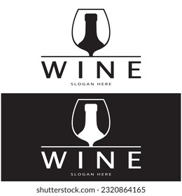 Wine logo design template.vector illustration of icon-vector